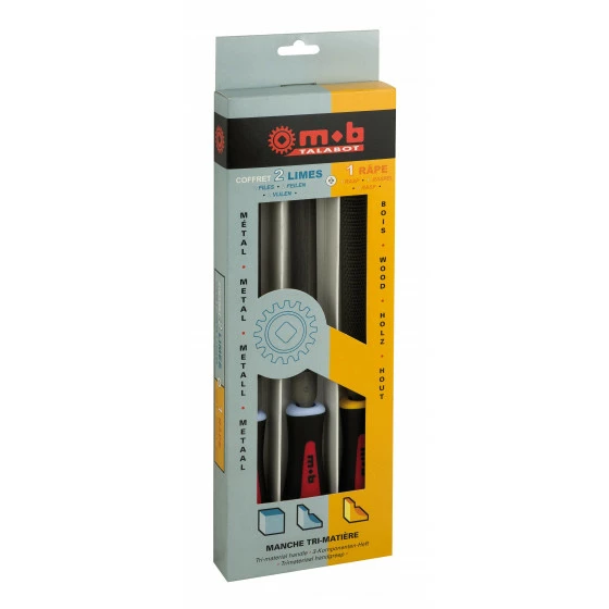 COFFRET 2 LIMES + 1 RAPE BIMAT MOB - 0000982701MOB OUTILLAGE 3 COFFRET 2 LIMES + 1 RAPE BIMAT MOB - 0000982701MOB OUTILLAGE