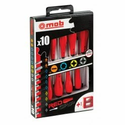 JEU 10 TOURNEVIS REDGRIP 2 F + 4 TORX + 2 PH+2 PZ MOB - 9129000801MOB OUTILLAGE