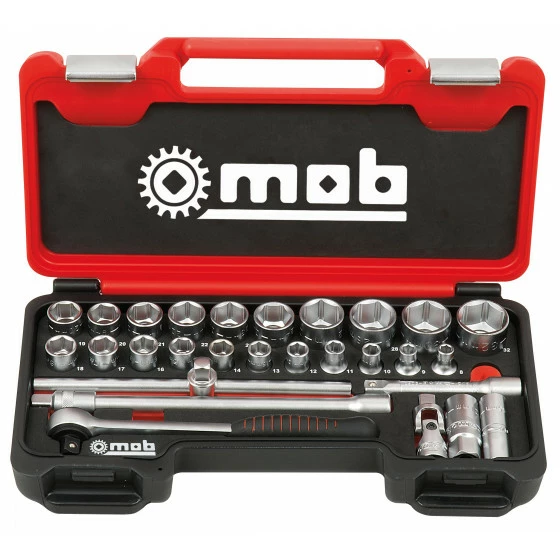 BOX MEDIUM 1/2 28 PIECES 6 P. CLIQUET ROND MOB - 9436028001MOB OUTILLAGE 3 BOX MEDIUM 1/2 28 PIECES 6 P. CLIQUET ROND MOB - 9436028001MOB OUTILLAGE